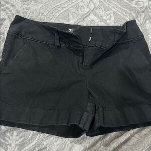 New York & Company Black Bermuda Shorts Tailored Cotton Blend